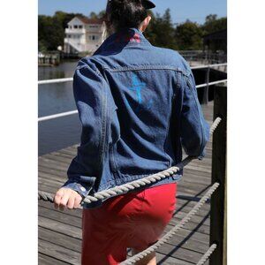 Levi's Custom Hand Painted Classic Trucker Denim Jacket Sz S